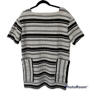 ZARA Trafaluc fall winter collection smock shirt tunic, 28, white black stripes